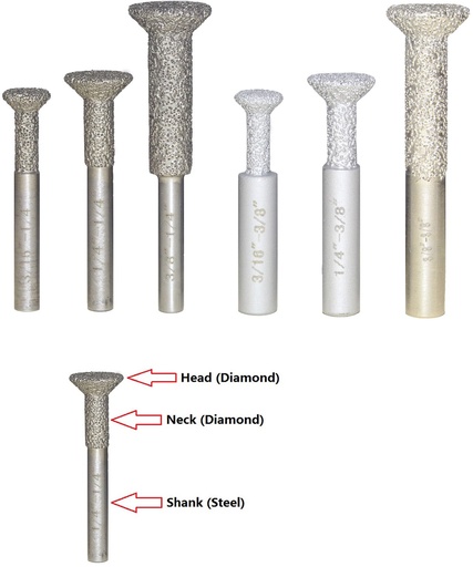 [22429-02004] Apexx BRAZED T-31 ANCHOR BIT 3/16"-Diamond x 1/4"-SHANK