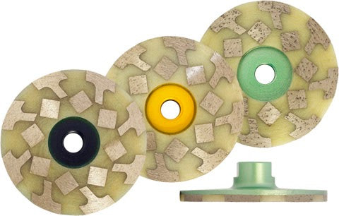 [21601-10001] APEXX Resin-Filled Cup Wheel 4" x 5/8"-11 COARSE, Green