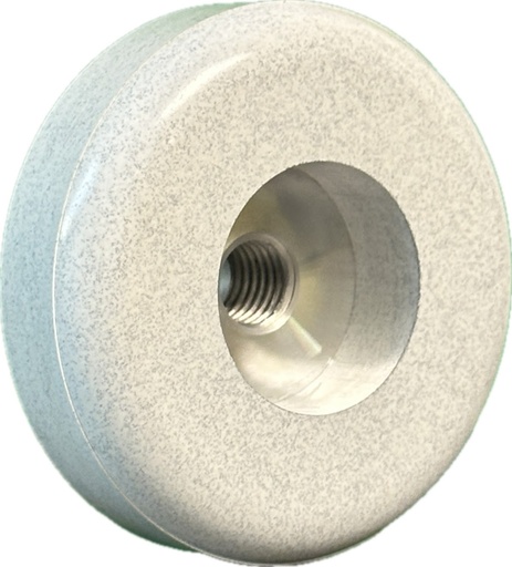 [21738-01002] MUSTANG WHITE MAGIC Dry/Wet Radius Resin Cup Wheel 4" x 5/8"-11, #50 Grit
