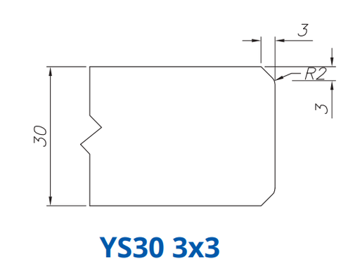 [SS28121] Marmo Elettromeccanica SS28121 Profile 30mm Double Chamfer 3x3  Technology Professional Position 2 Master Router Bit