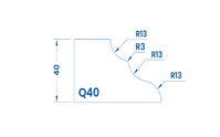 [SS64079] Marmo Elettromeccanica SS64079 Profile 40mm Cove Ogee Q40 Technology Longlife+ Position 4 INTERNAL WATER ROUTER BITS (IW BITS)