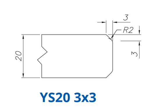 [SS66120] Marmo Elettromeccanica SS66120 Profile 20mm Double Chamfer 3x3  Technology Longlife+ Position 6 INTERNAL WATER ROUTER BITS (IW BITS)