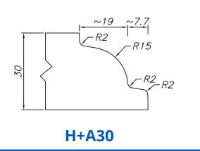 [SS65060] Marmo Elettromeccanica SS65060 Profile 30mm Stepped Dupont H+A30 Technology Longlife+ Position 5 INTERNAL WATER ROUTER BITS (IW BITS)